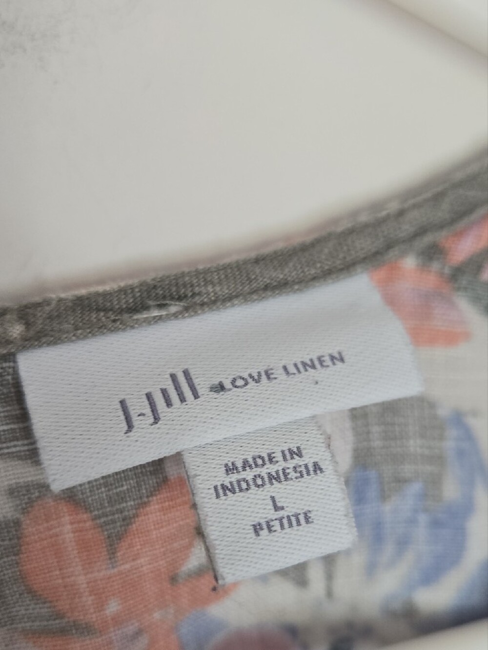 J. Jill Love 100% Linen Floral dress w/ pockets Feminine Coastal Size Large - Picture 2 of 7